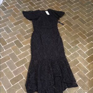 Shoshanna Black High Low Lace Dress